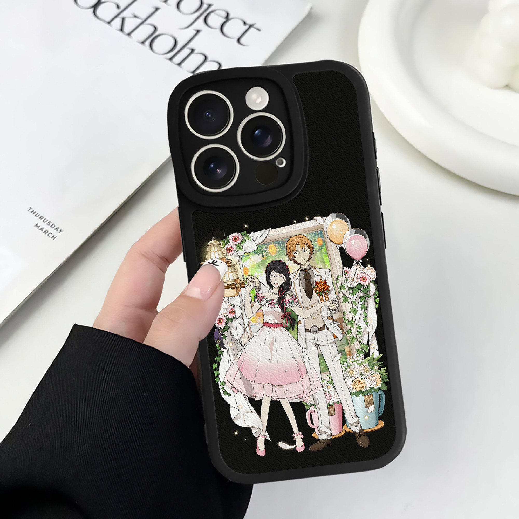 （画像用） 文豪ストレイドッグス Bungo Stray Dogs 【iPhone 16シリーズ対応】シリコンスマホケース（レザー調） 材質：シリコン